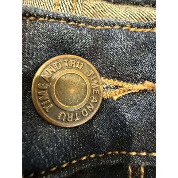 Time and Tru Jeans Womens 12 Blue High Rise Skinny Stretch Denim Distressed Wash - Picture 6 of 12